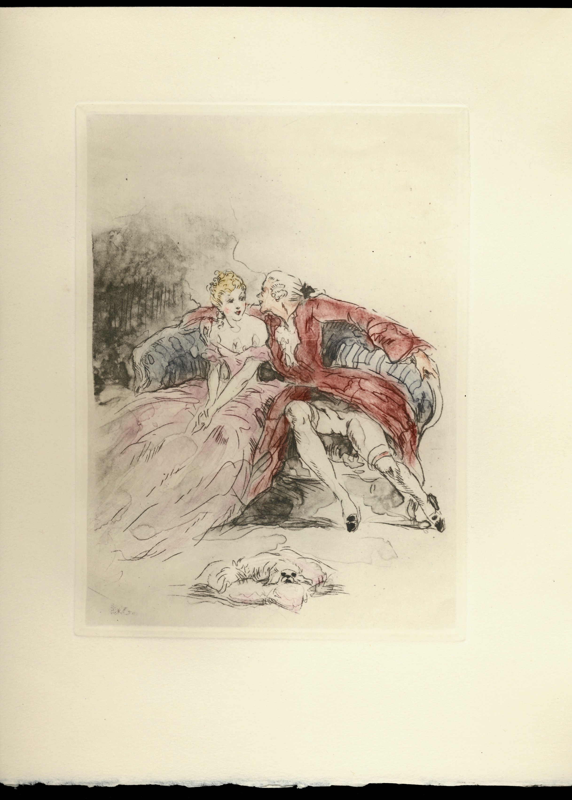 Estampe originale de Louis Icart pour La Nuit et le Moment (1946) | 1/150 ex.