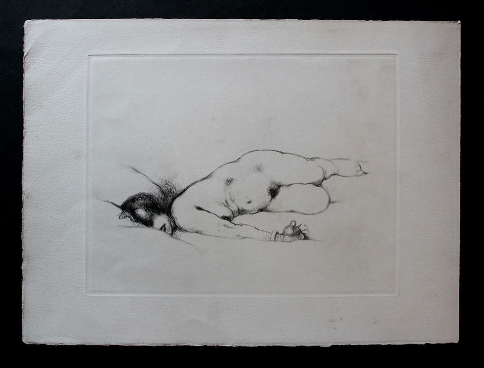 Miniature : Frans de Geetere. Post Coïtum. Eau-forte érotique (vers 1930). 150 ex