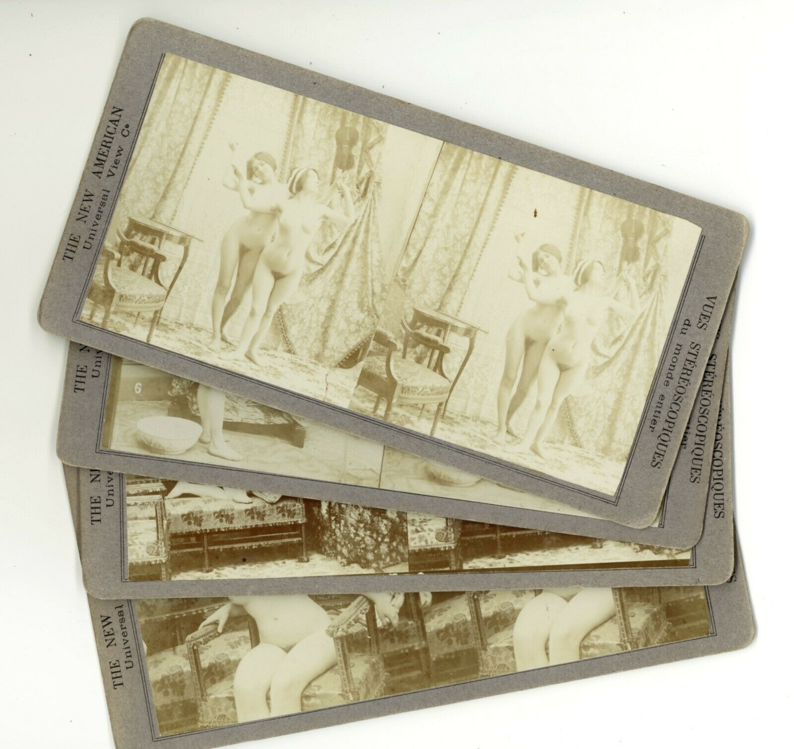 Lot 4 Photos anciennes stéréoscopiques 1900 curiosa erotica femmes