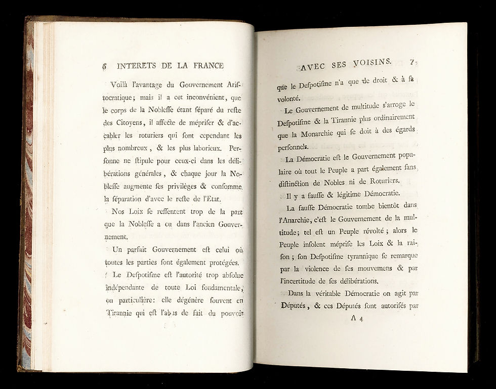 Miniature : Considérations sur le Gouvernement ancien et présent de la France (1765)