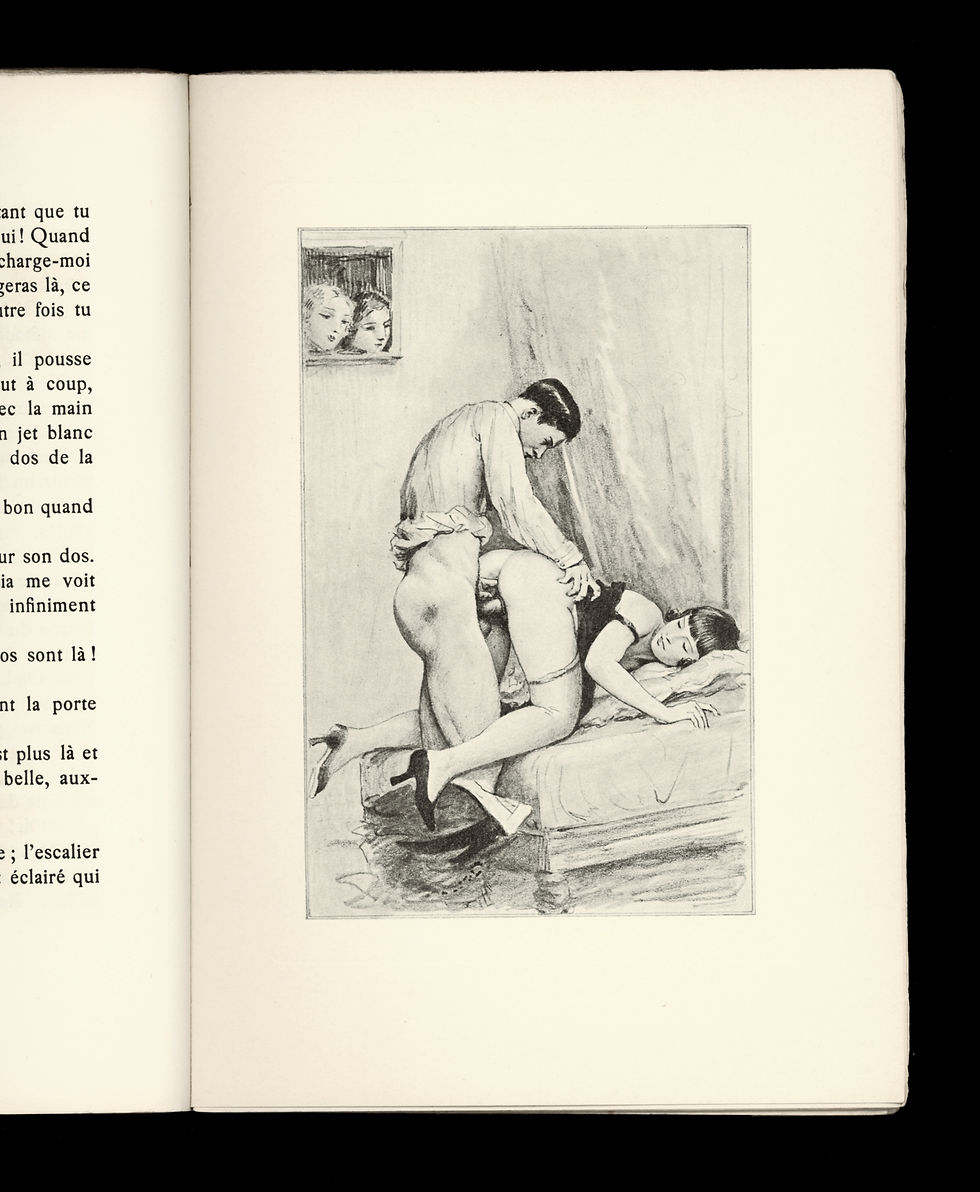 Miniature : Une jeune fille à la page (1937). Très rare premier tirage de ce curiosa. Bécat.