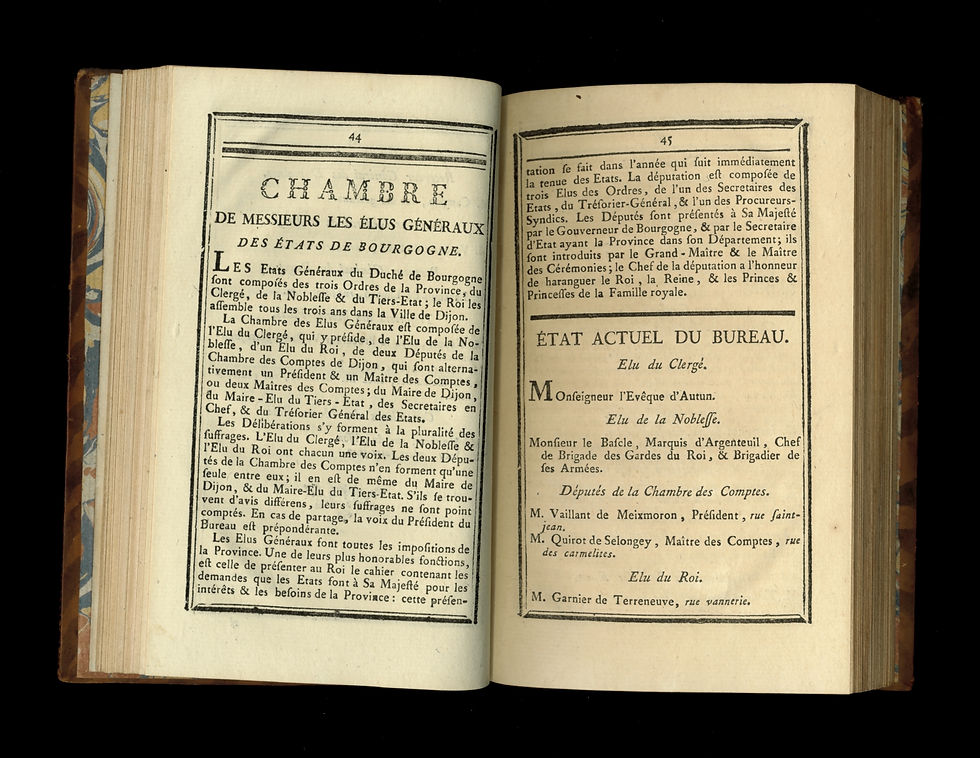 Miniature : Almanach de la Province de Bourgogne (Dijon). Frantin, 1779. Bel exemplaire
