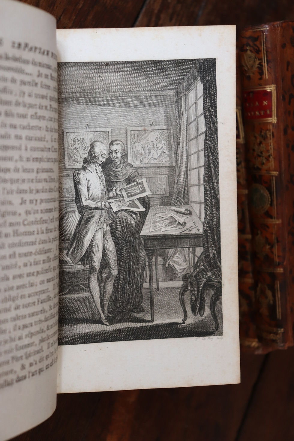 Miniature : Rétif de la Bretonne [Restif de la Bretone]. Le Paysan perverti (1776). 82 fig.