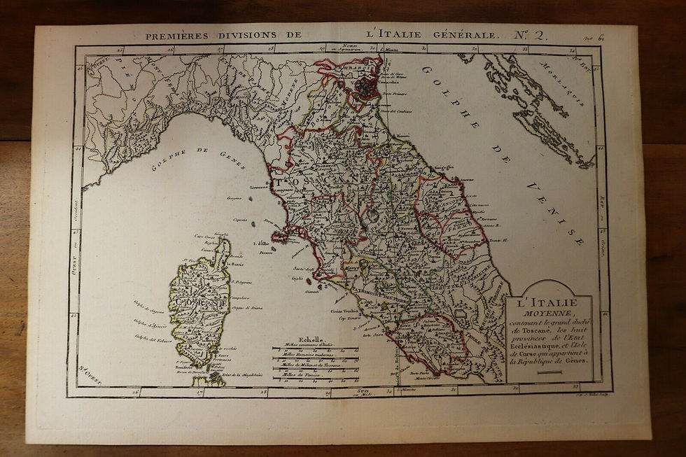 Miniature : 1765 1770 Map Carte géographique Atlas Philippe Prétot Vallet Corse Italie Italy