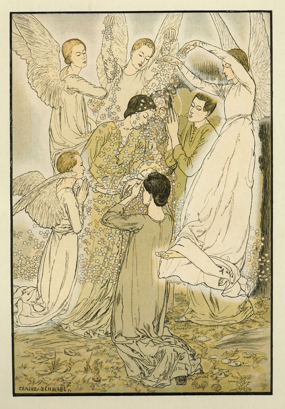 Miniature : 1894 Carloz Schwab Carlos Schwabe Catulle Mendès Évangile de l'enfance de J.-C.