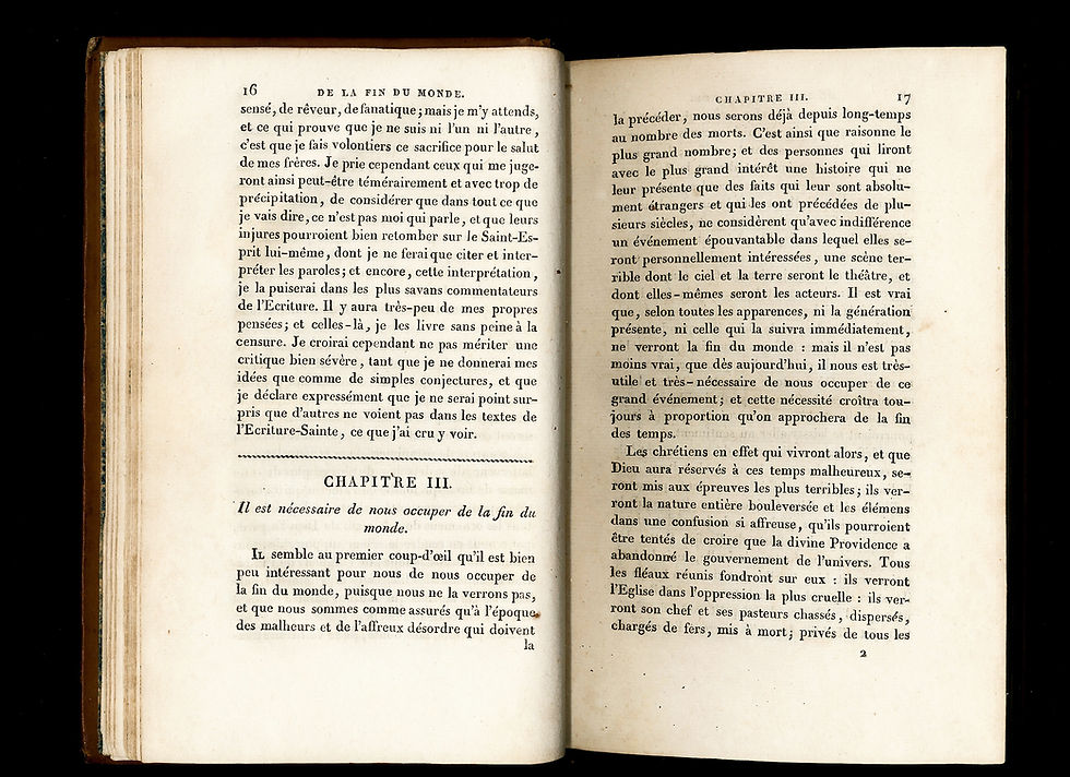 Miniature : Traité sur l'époque de la fin du monde et sur les circonstances [...] (1814)