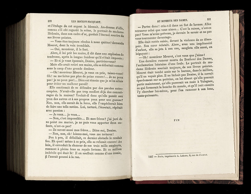 Miniature : Emile Zola. Au bonheur des dames. 1883. EO. 1 des 150 ex. sur Hollande. Bel ex.
