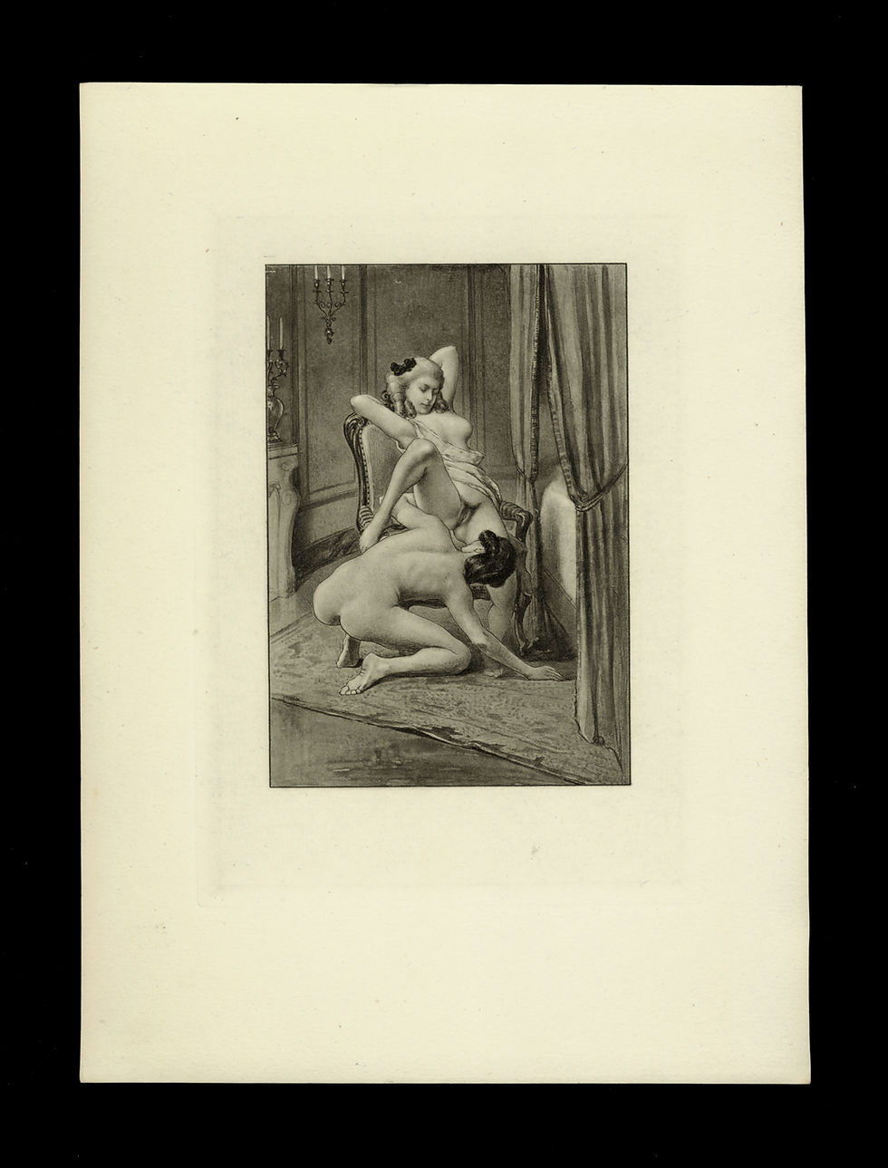 Miniature : Suite de 12 gravures pour illustrer Fanny Hill (Paris, 1906). Paul Avril. Rare.