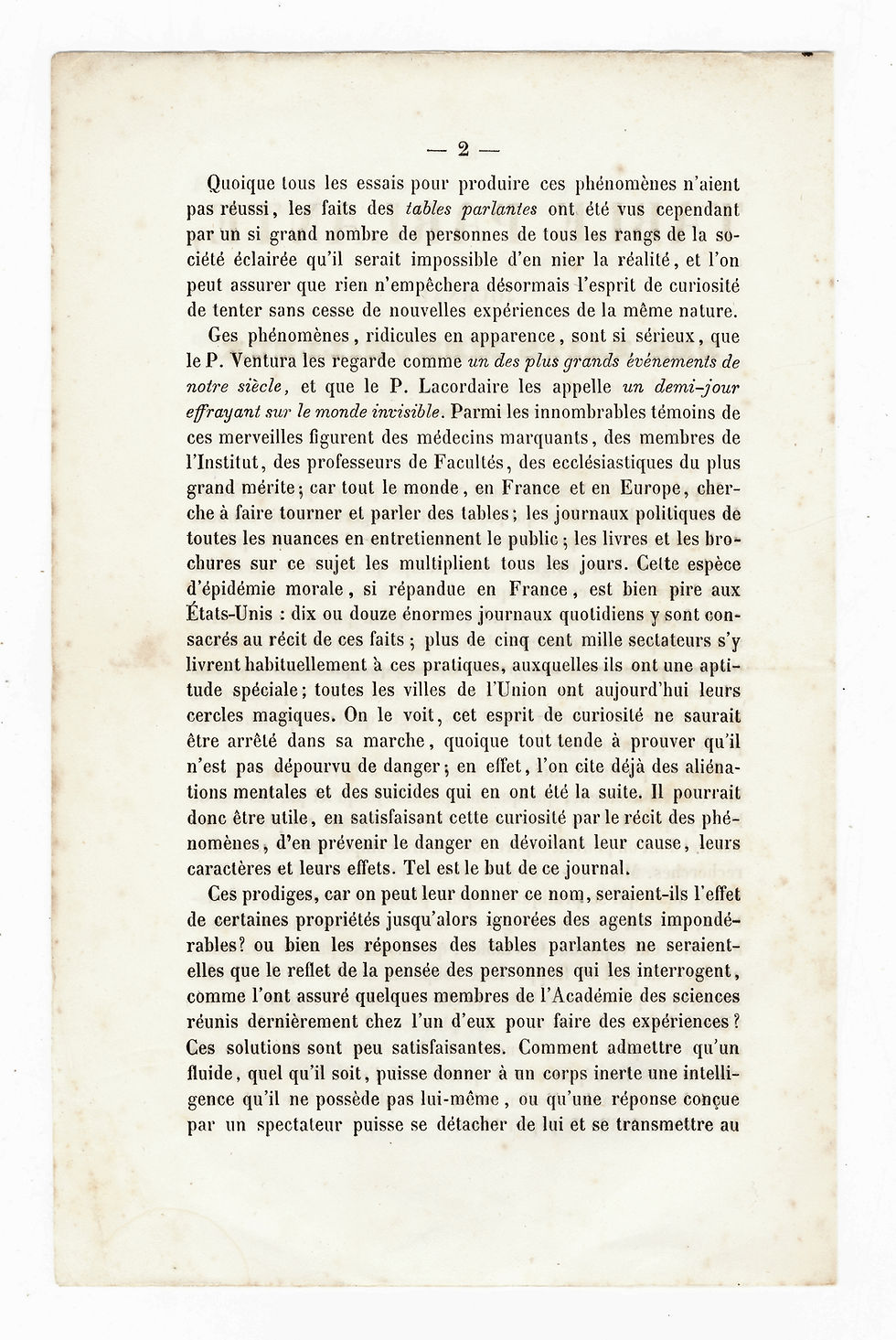 Miniature : 1854 | Très rare prospectus pour la revue "La Table parlante" (spiritisme)