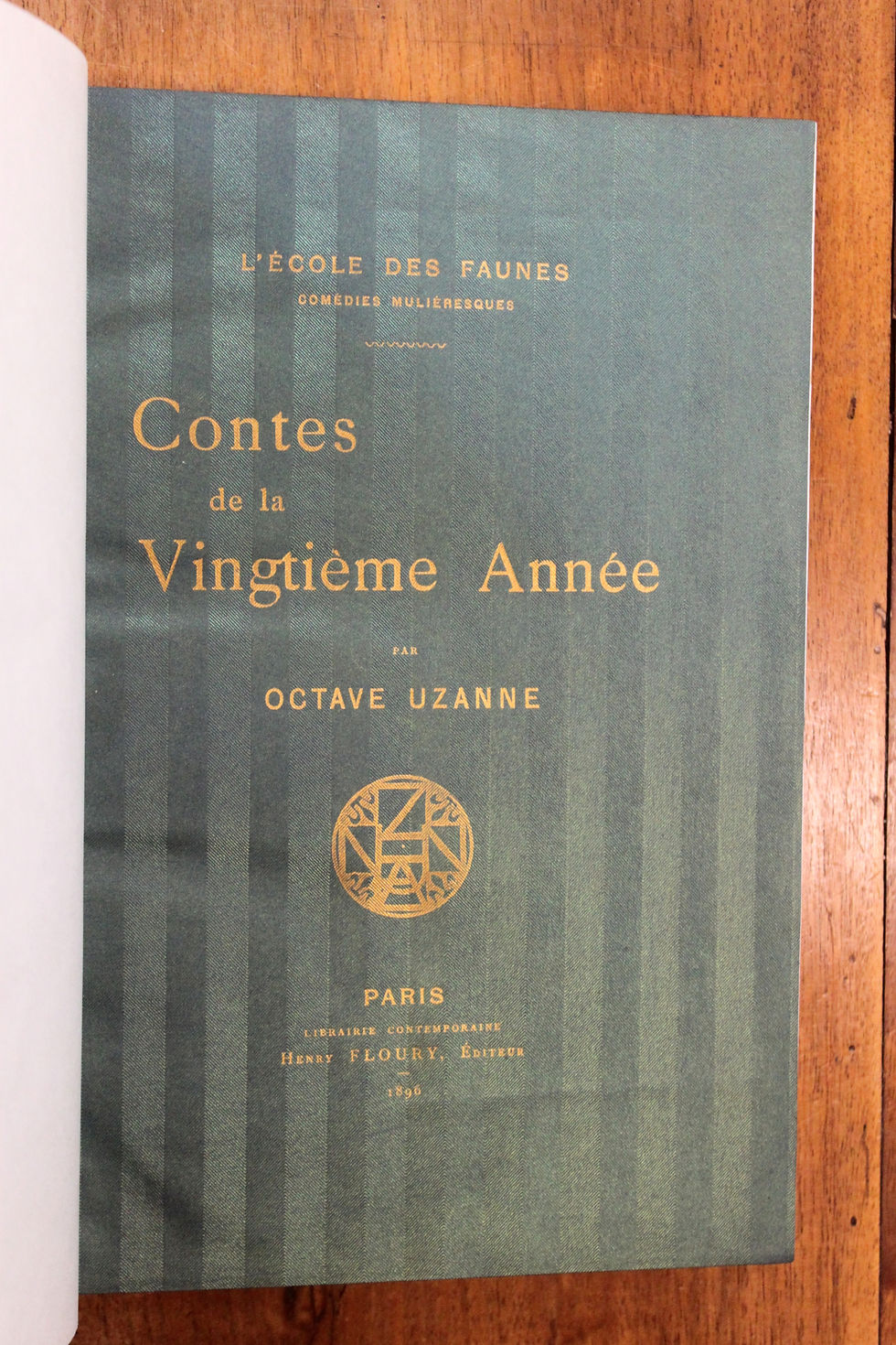 Miniature : Octave Uzanne. L'Ecole des Faunes (1896). Reliure signée mosaïquée. Rare