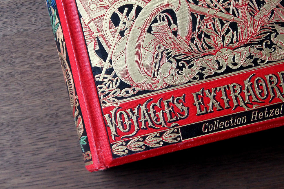 Miniature : Jules Verne. Mathias Sandorf (1885). Cartonnage Hetzel polychrome mappemonde