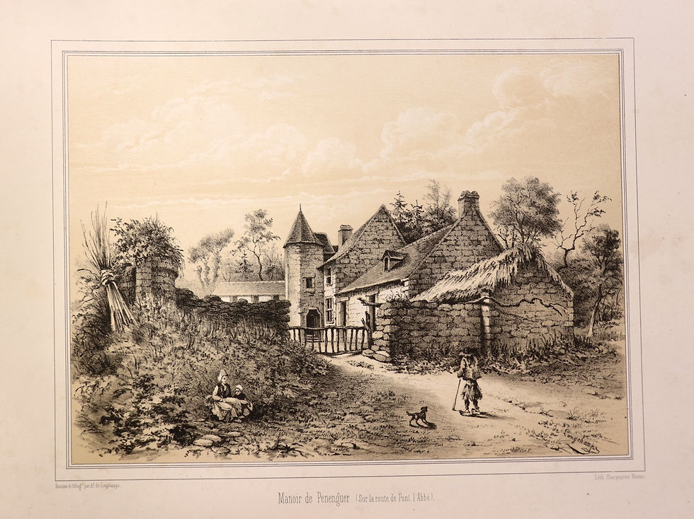 Miniature : Armand de Longchamps. Album du Finistère (1854). 10 lithographies