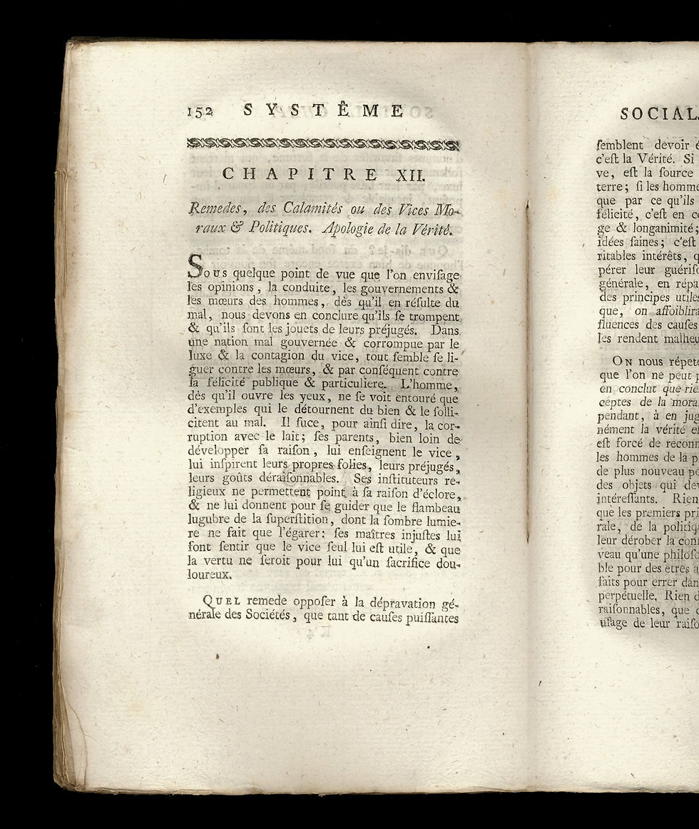 Miniature : Baron d'Holbach | Le Système Social ou Principes Naturels de la Morale (1773)