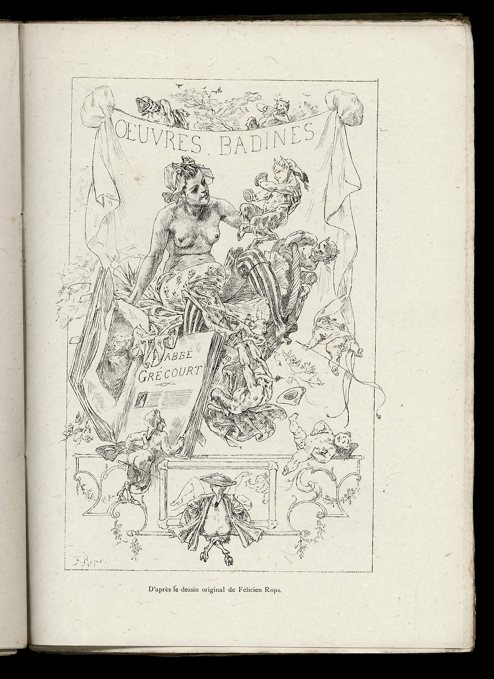 Miniature : Félicien Rops et son oeuvre (1897) | Un des 50 ex. sur chine | Lettre autographe