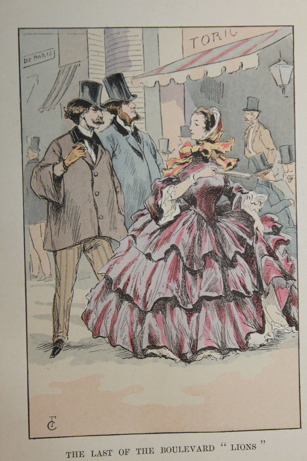 Gravure de mode coloriée. François Courboin (1901). Fashion in Paris