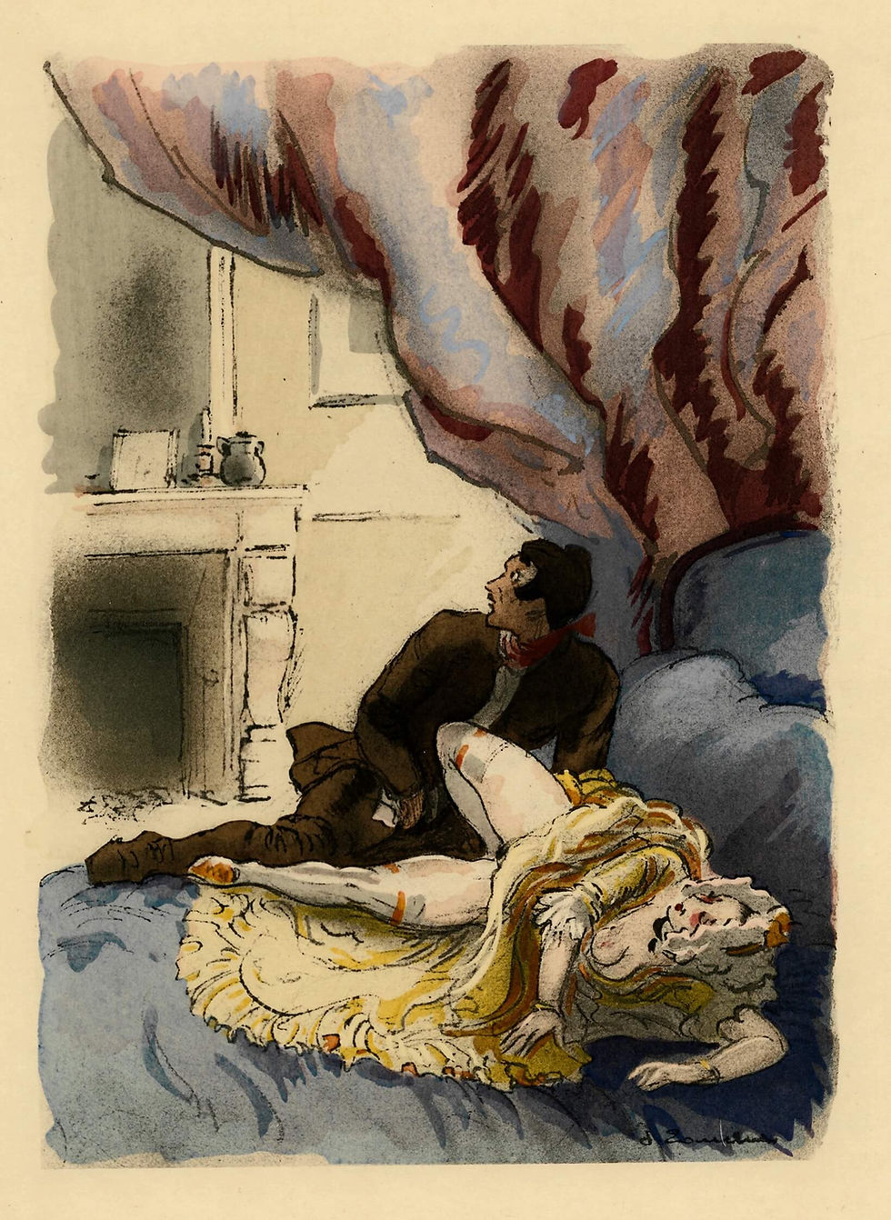 Miniature : Le Paysan et la Paysanne pervertis de Rétif de la Bretonne | J. Touchet (1948)