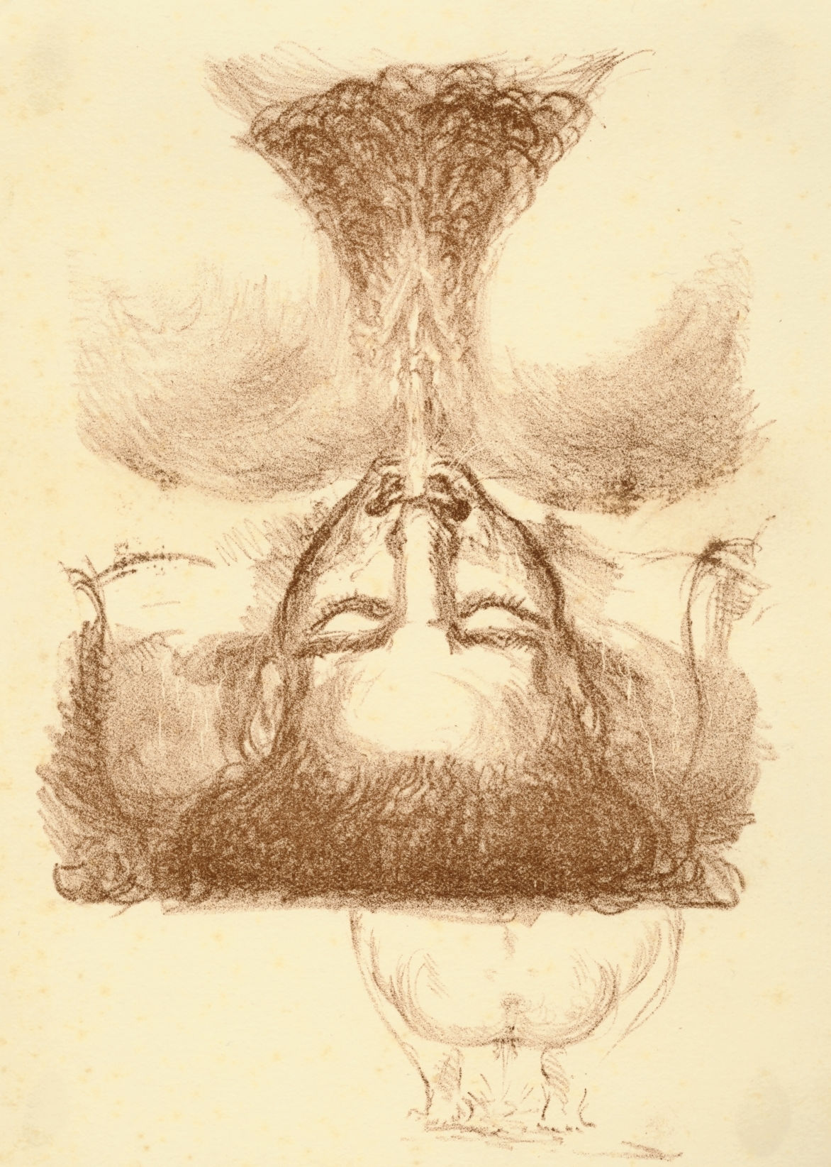 Antiquité. 15 lithographies érotiques tirées en bistre avec remarques. Rare.