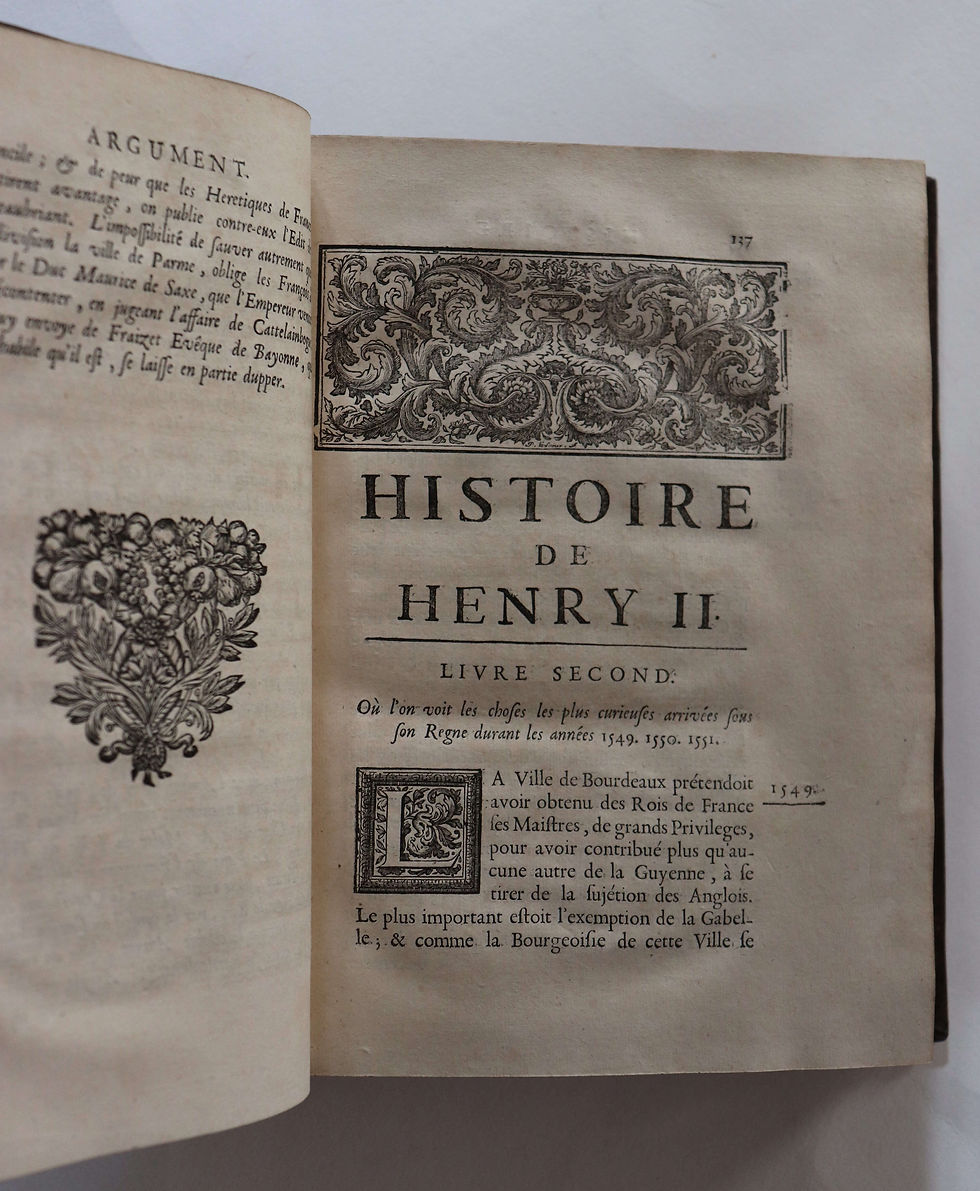 Miniature : A. Varillas | Histoire de Henri Second | Histoire de François Second | 1691-1692