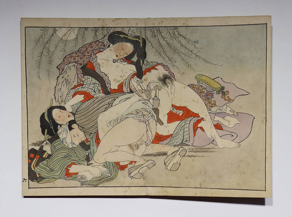 Miniature : [Hokusai] Album érotique japonais Shunga ca 1880-1900 | 12 peintures originales