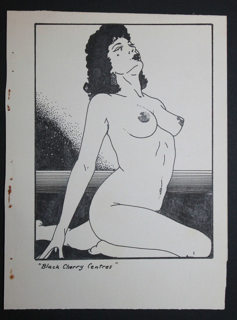 Miniature : Dessin original érotique à l'encre de Chine par un artiste anglais (vers 1960)