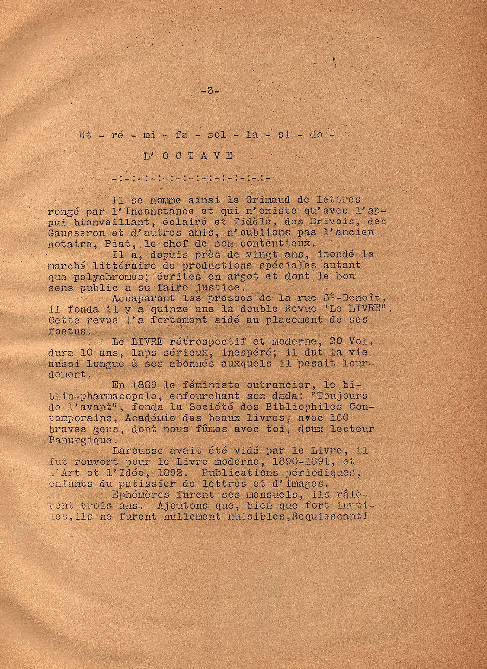 Miniature : Octave Uzanne. L'Octave de la Société des Bibliophiles Contemporains (pamphlet)