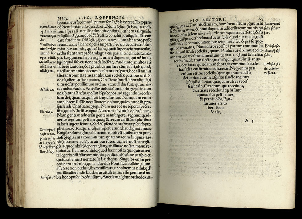 Miniature : John Fisher. Assertionis Lutheranae Confutatio ... Réfutation de Luther. 1523