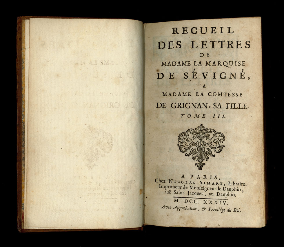 Miniature : Les Lettres de la Marquise de Sévigné (1734-1738). 6 volumes in-12. Très bon ex.