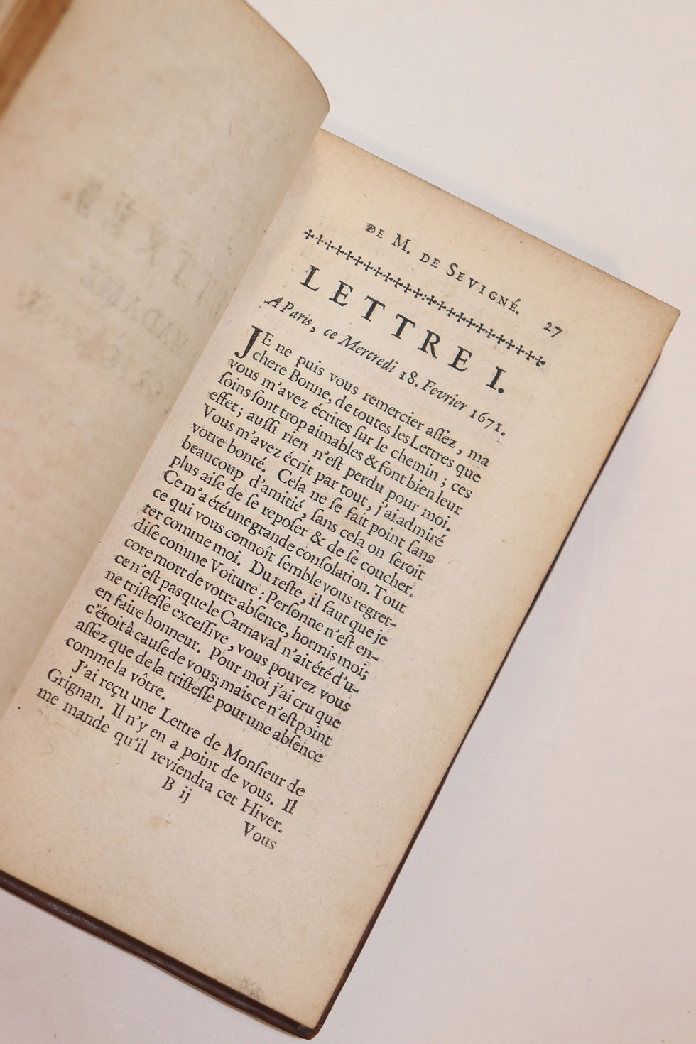 Miniature : Marquise de Sévigné. Lettres. Rare édition de 1726 reliée à l'époque en 2 vol.