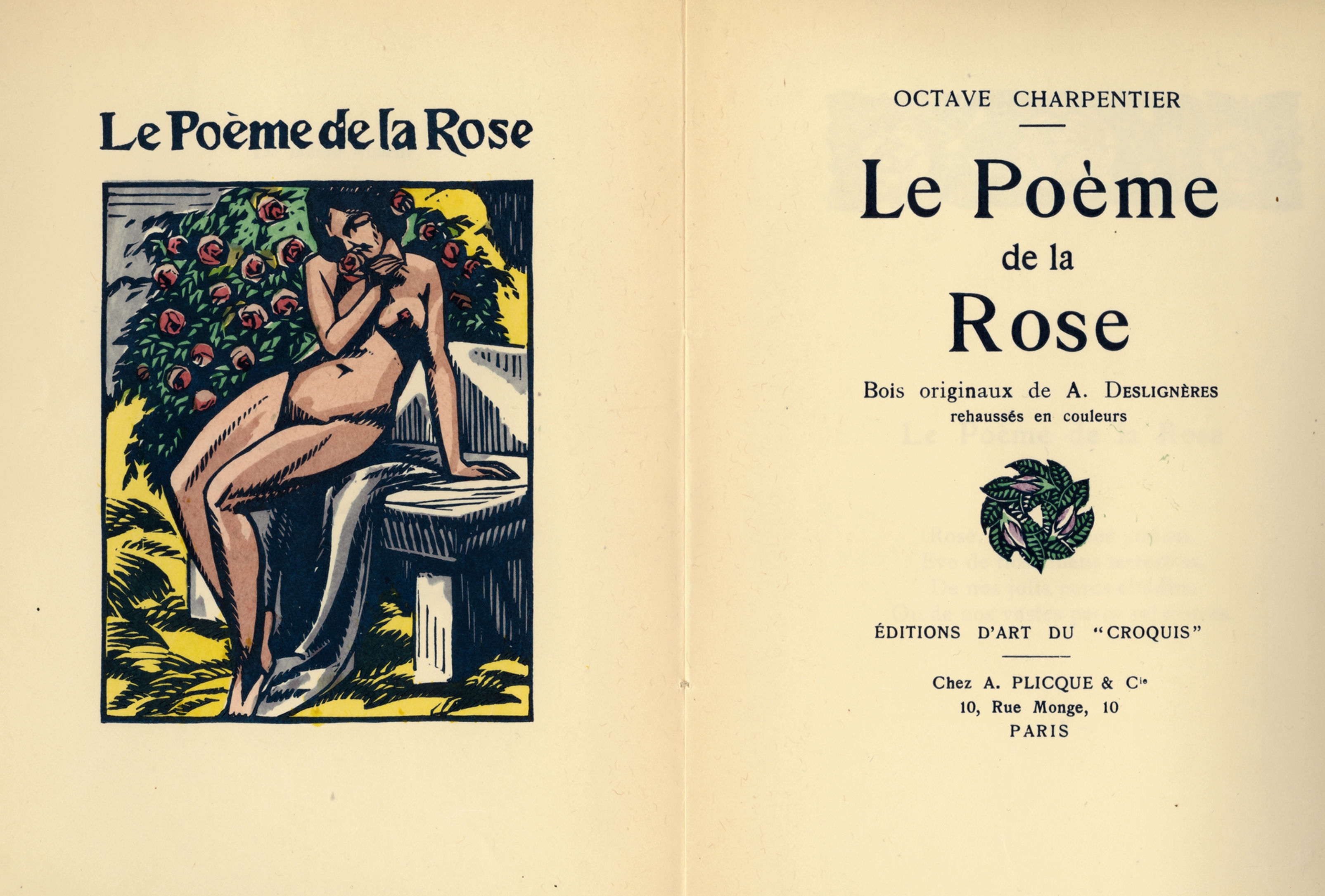 Octave Charpentier. André Deslignères. Le Poème de la Rose (1922). 1/35 Japon.
