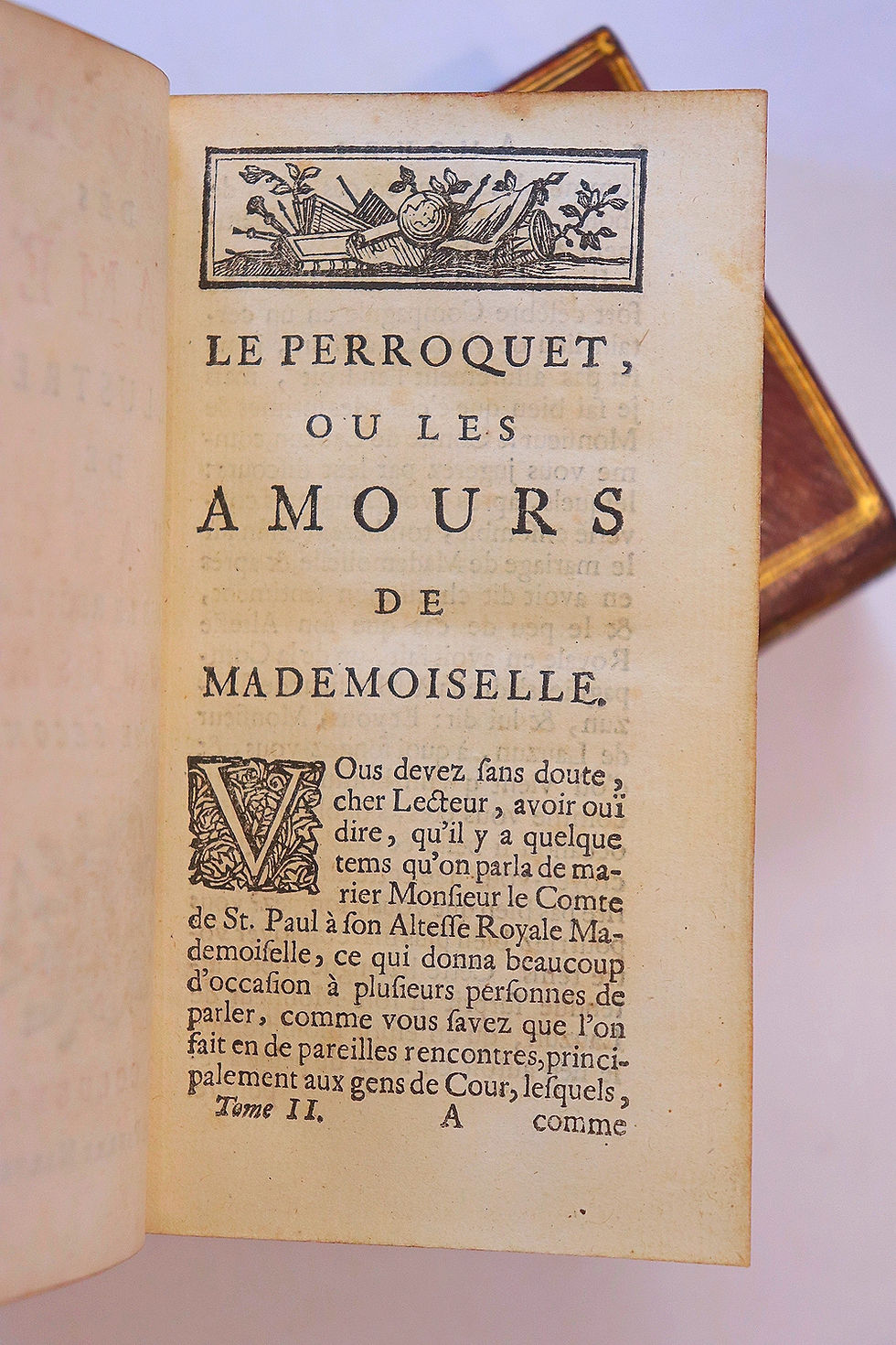 Miniature : Bussy-Rabutin. Histoire amoureuse des Gaules (1737) et romans. Maroquin époque