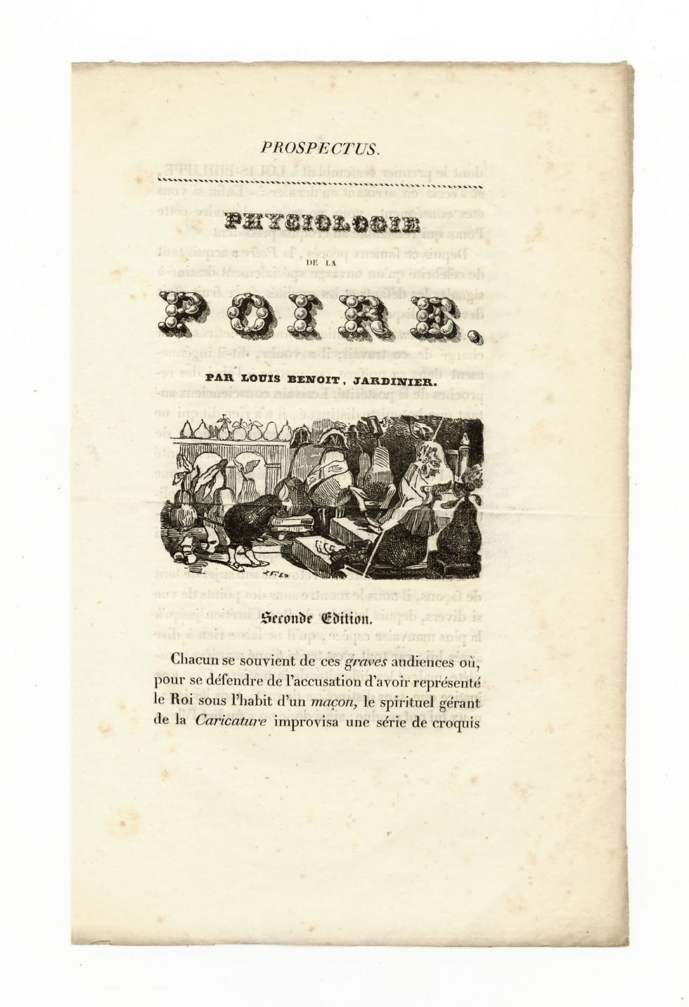Miniature : Sébastien-Benoît Peytel (Louis Benoît, jardinier) Physiologie de la Poire (1832)