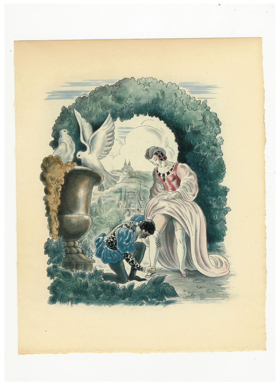 Miniature : André Collot. Estampe originale curiosa (1934) pour Balzac (Contes drolatiques)
