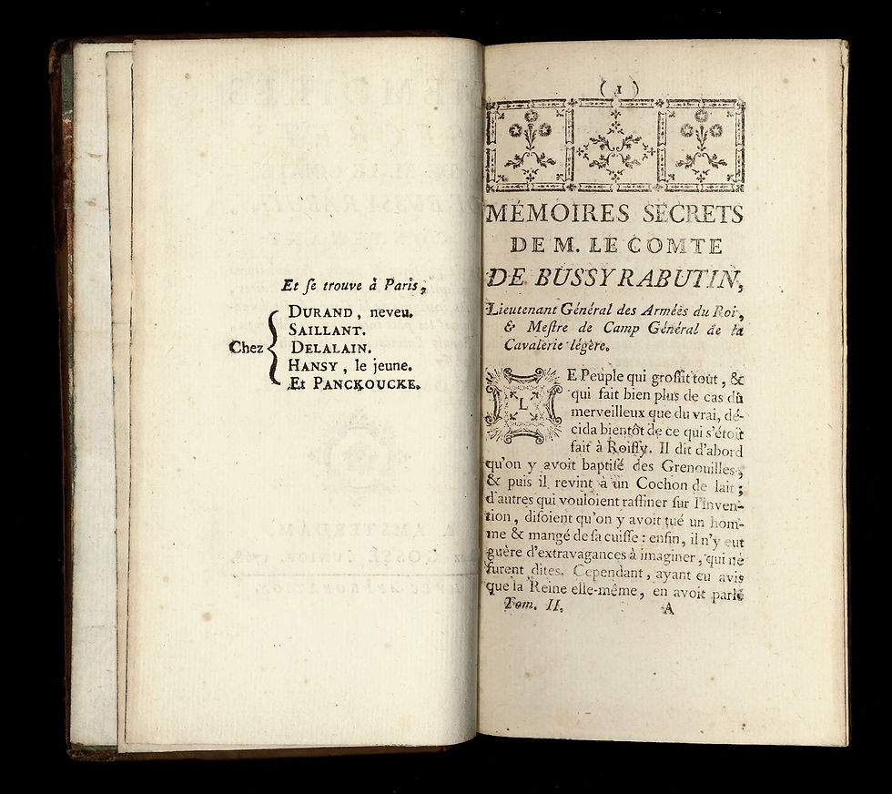 Miniature : Bussy-Rabutin | Mémoires secrets (1768) | Bel exemplaire en reliure d'époque