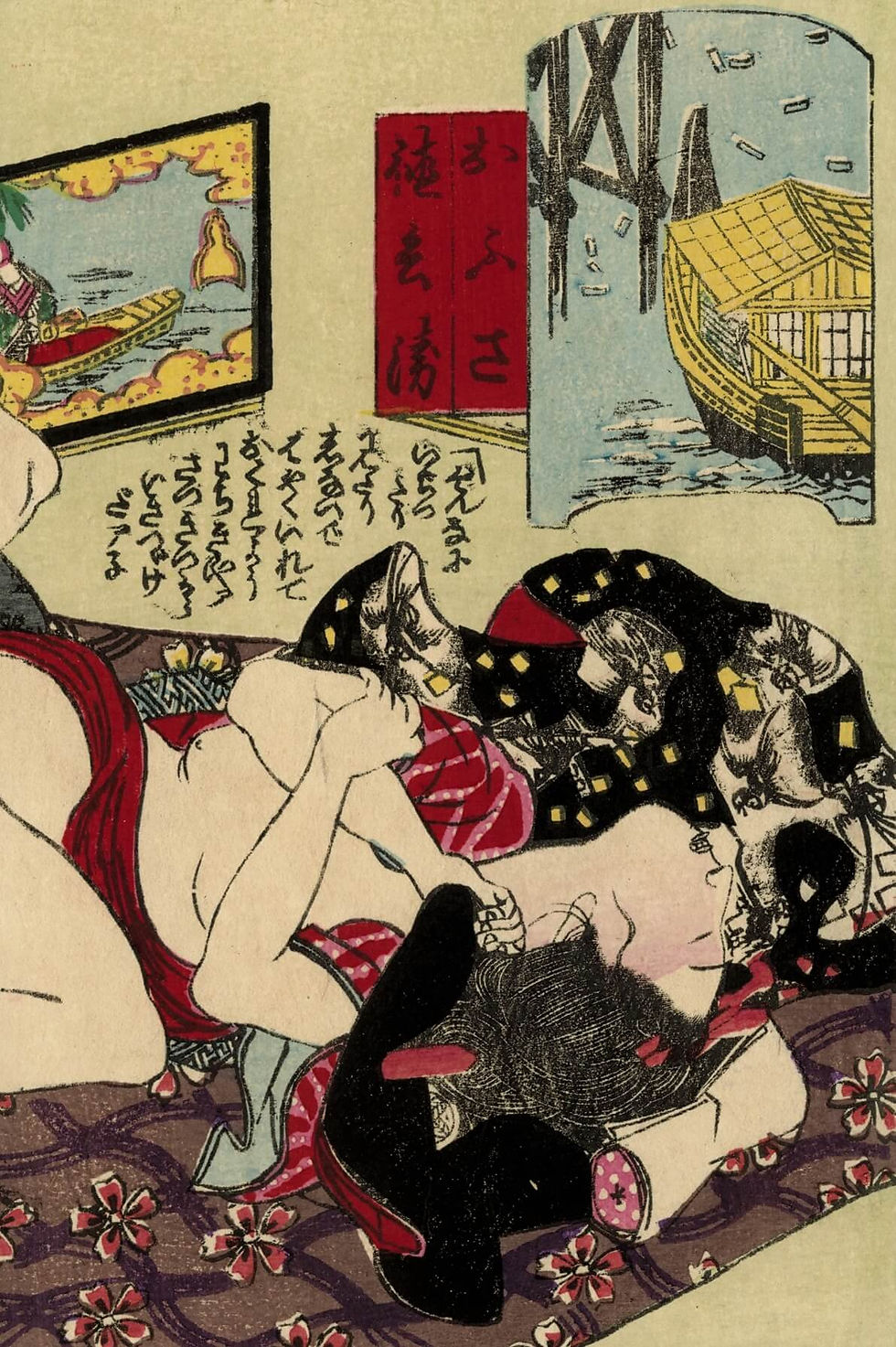 Miniature : Shunga | Baitei Kinga 梅亭金鵞 (1821-93), under the pseudonym Azuma Otoko | Erotica