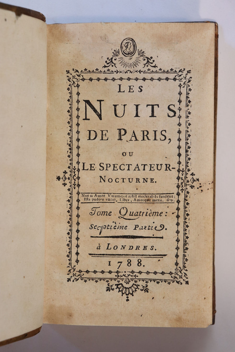 Miniature : Rétif de la Bretonne [Restif de la Bretone]. Les Nuits de Paris. 1788-1794