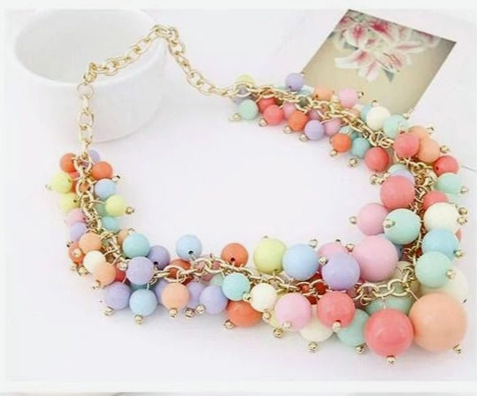 Thumbnail: Pastel Grape Cluster Necklace