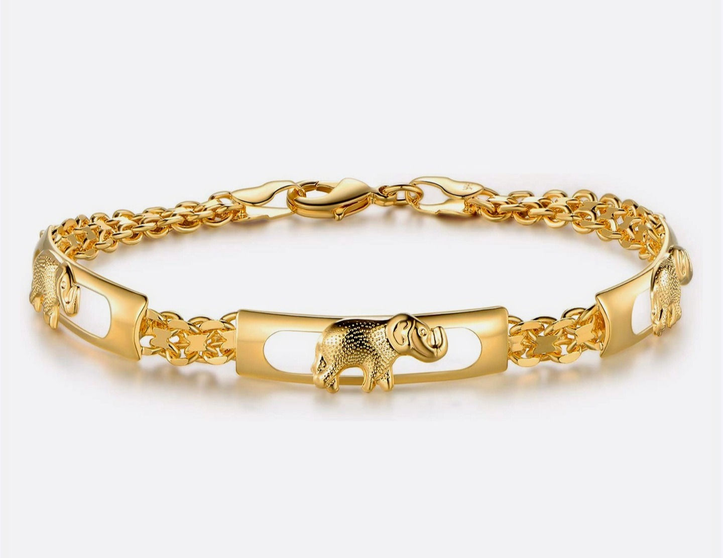 Dainty Gold Elephant Chain  Bracelet