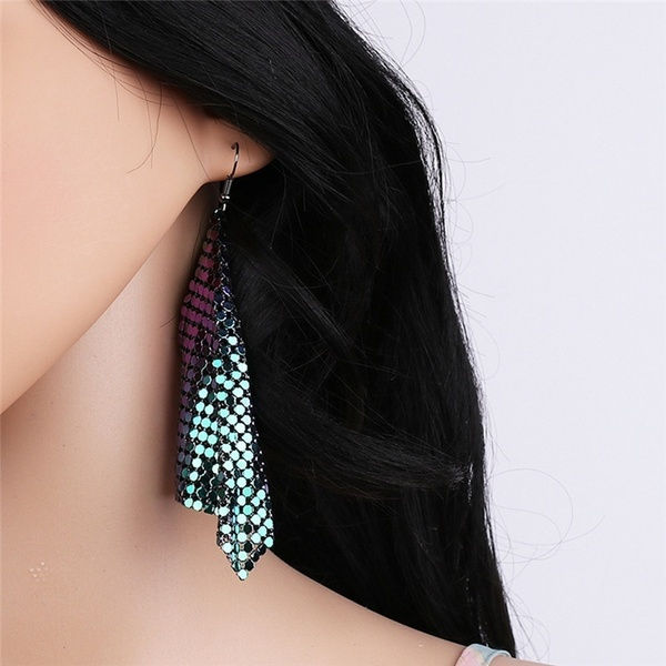Thumbnail: Sequenced Retro Fish Hook Earrings