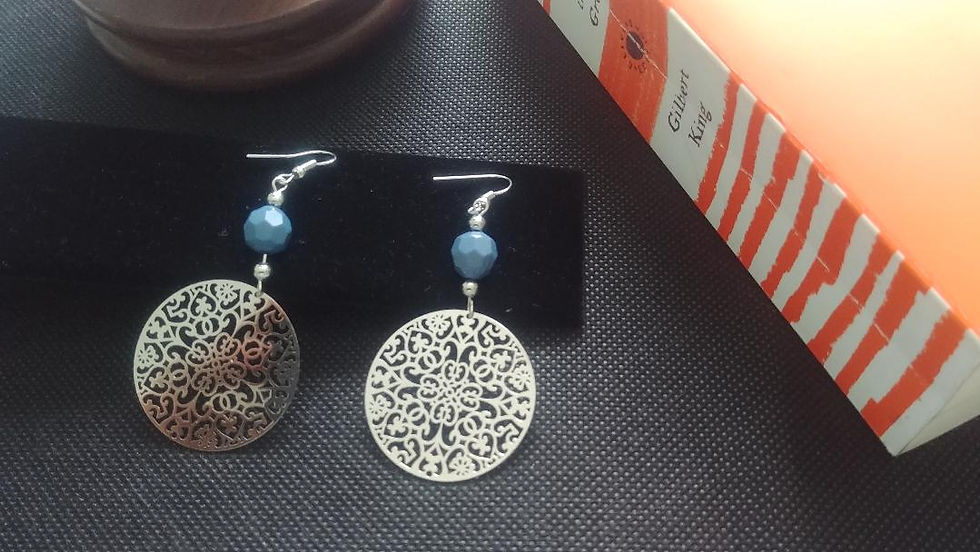 Thumbnail: Round Silver Vintage Earrings