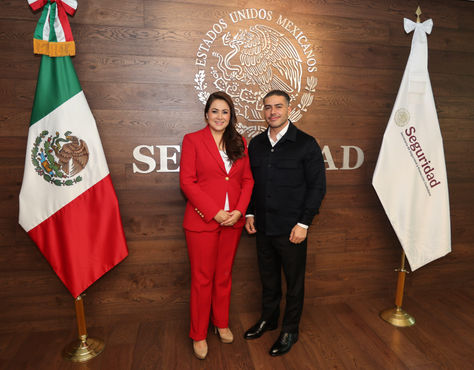 SE REÚNE TERE JIMÉNEZ CON OMAR GARCÍA HARFUCH; BUSCAN REFORZAR LA SEGURIDAD EN EL ESTADO Y LA REGIÓN