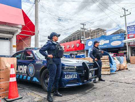 POLICÍA ESTATAL REFUERZA LABORES DE SEGURIDAD EN EL CENTRO COMERCIAL AGROPECUARIO