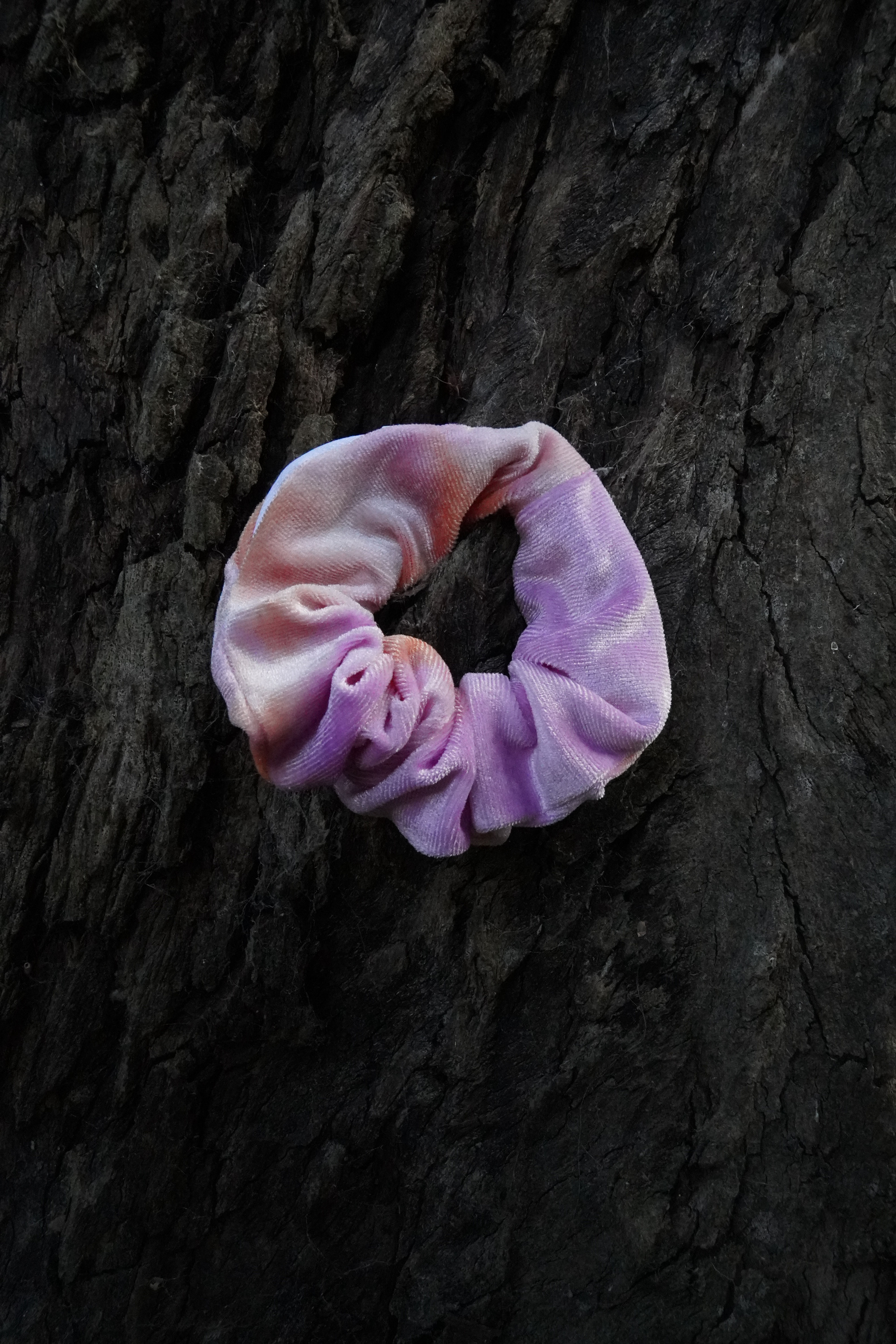 Pink, cream & orange smuggler scrunchie