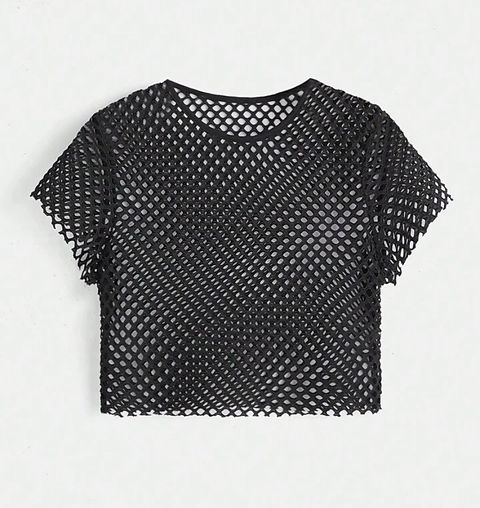fishnet mesh crop top