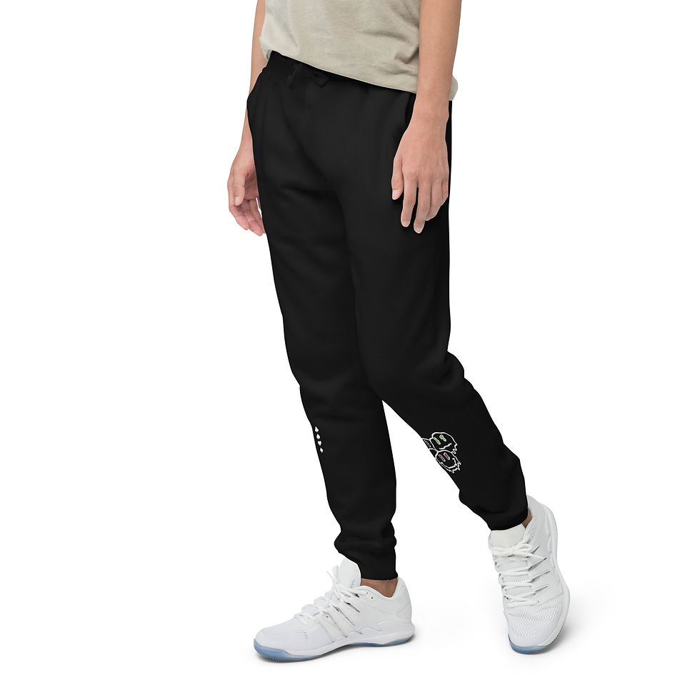 Thumbnail: Men's Fleece Sweatpants- MLE Black Three Face Multi Color Design