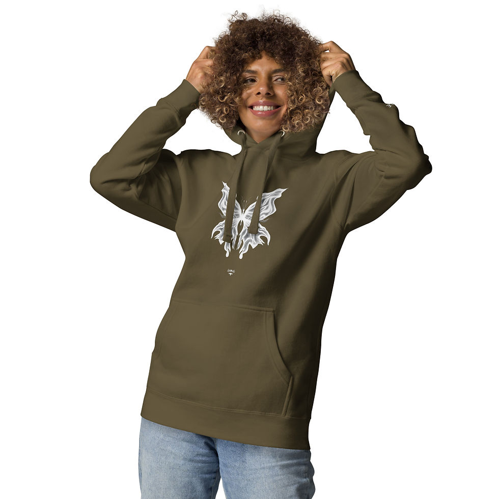 Thumbnail: Women’s Premium Cotton Pullover Hoodie- MLE Butterfly Design