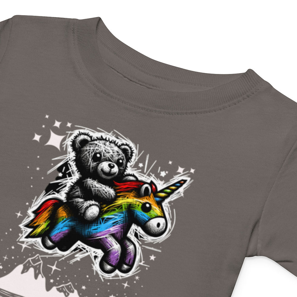 Thumbnail: Baby Girl Jersey Tee- Rainbow Teddy
