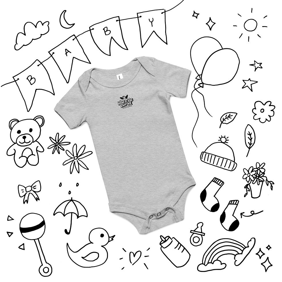 Thumbnail: Baby Boy Short Sleeve One Piece- Baby Land Purple Logo