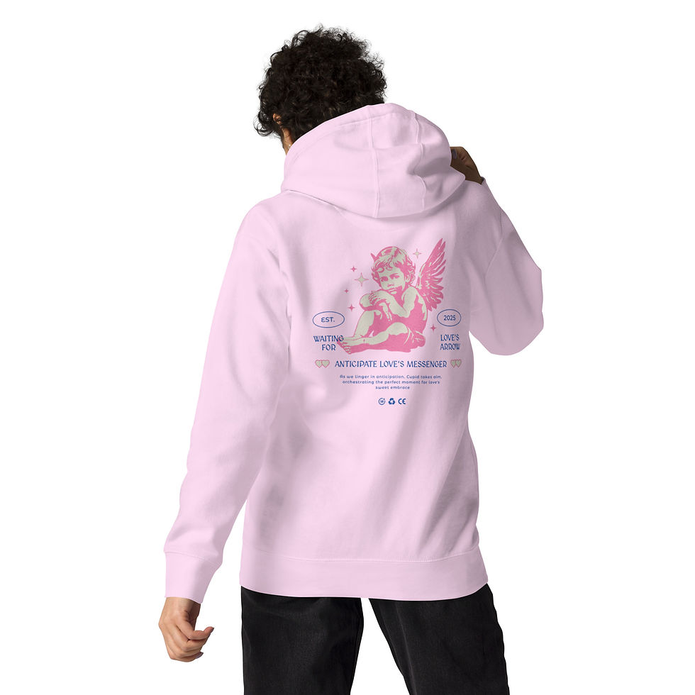 Thumbnail: Women’s Premium Cotton Pullover Hoodie- MLE Baby Angel Design