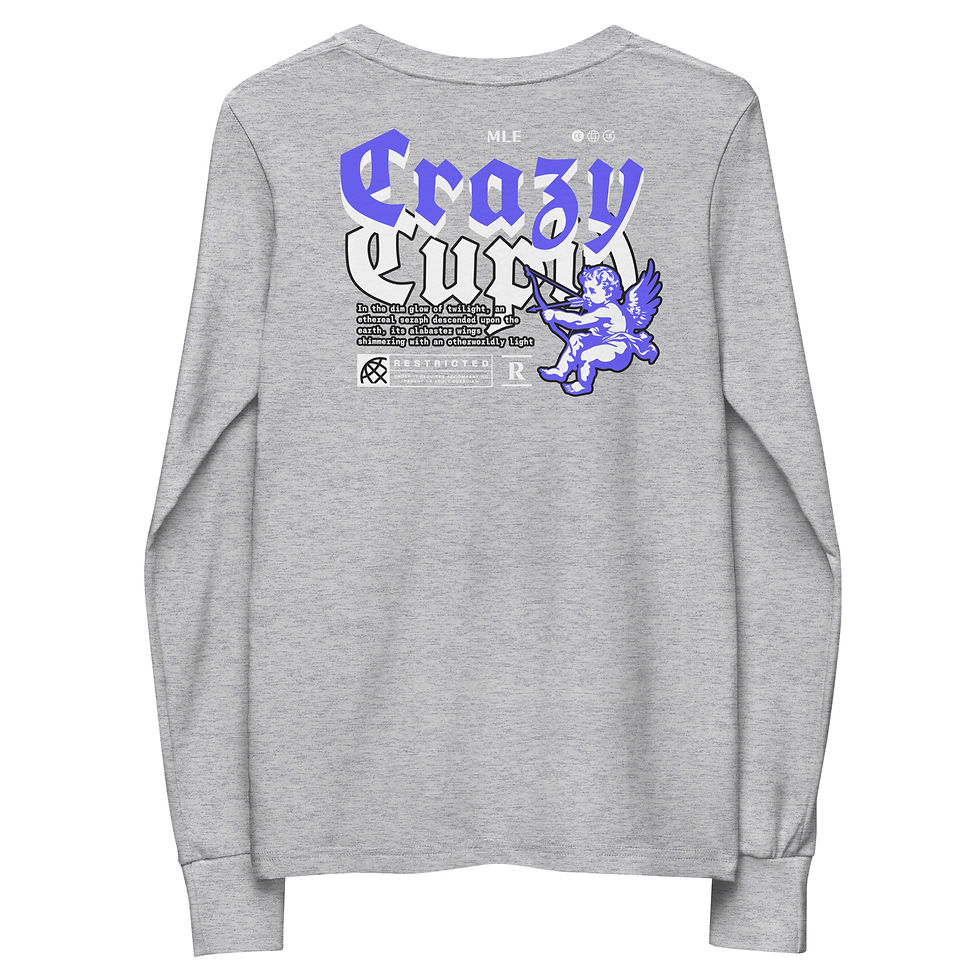 Thumbnail: Youth Girls Premium Long Sleeve- Crazy Cupid Logo
