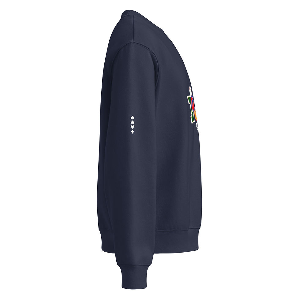Thumbnail: Mens Oversized Heavyweight Sweatshirt- MLE Lucky Vibes Design Multi Color